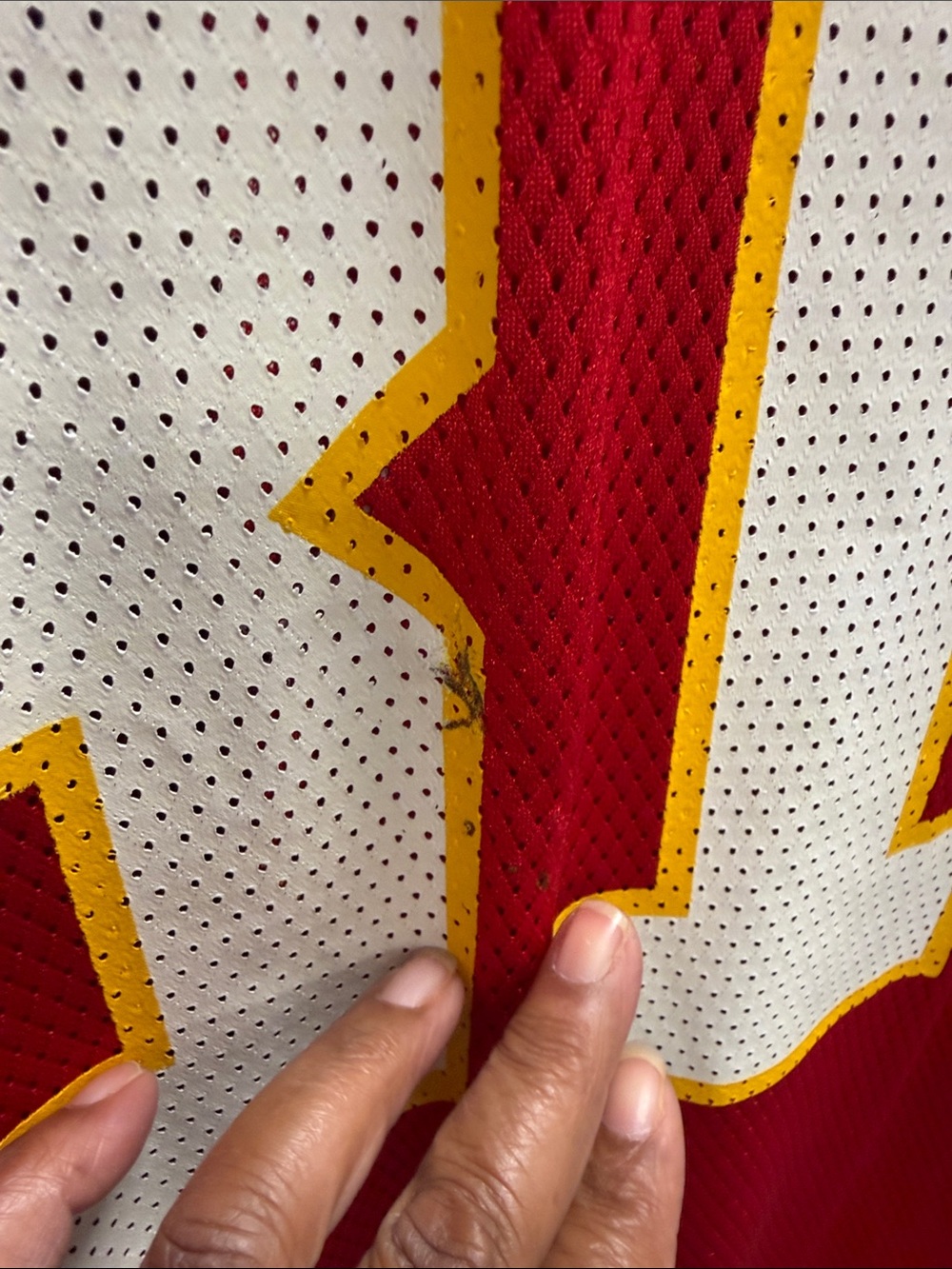 NFL Red Mesh Football Jersey with White NFL Shield - Picture 5 of 6